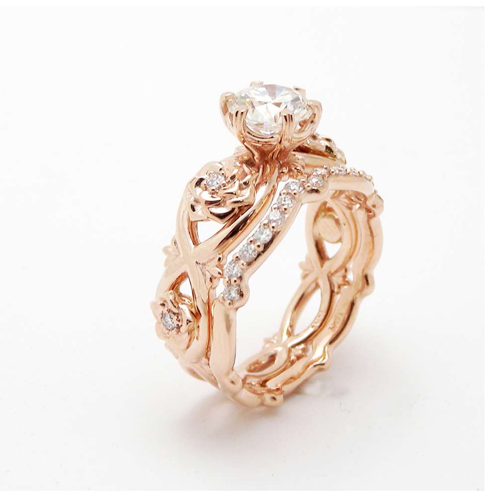 Rose Gold Diamond Wedding Ring Set - Midwest Jewellery Rose Gold ...